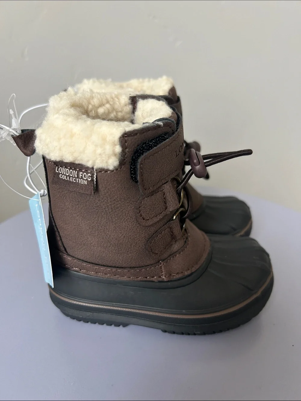 London Fog Collection Kids Brown Oxford Cold-Weather Snow Boots Sz 5 and 10